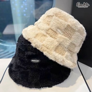 ボアバケットハット クロッシェ チェック柄 レトロカジュアル 帽子 秋 冬 【2024AW】 WU1327