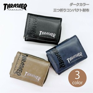 THRASHER スラッシャー ダークカラー 三つ折り コンパクト財布