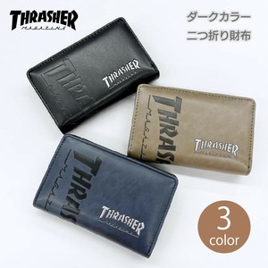 THRASHER スラッシャー ダークカラー 二つ折り 財布 深札入れ