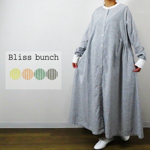Casual Dress Side Gathered Stripe Cotton Linen [2025 NEW]