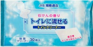 日本製 made in japan トイレに流せるトイレクリーナー 石けんの香り 30枚