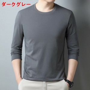 Tシャツ ラウンドネック 長袖 無地 快適 メンズ ファッション  LD-C515#BQ571
