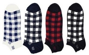 Ankle Socks Ladies fashion Check Socks Unisex Men's