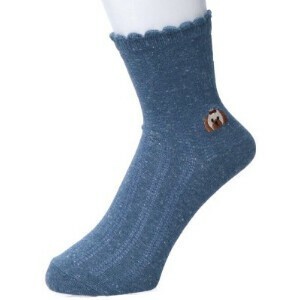 クルー FLピコットシーズ刺繍ソックス レディース メンズ ユニセックス