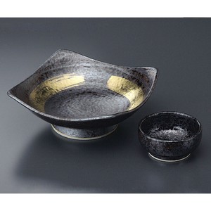 焼〆ヒワ釉金線向付・千代口(有田焼)　日本製 陶器 和食器