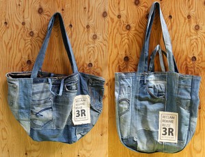 DENIM PW TOTE CUM SHOULDER BAG　デニムパッチワークトートカムショルダーバッグ