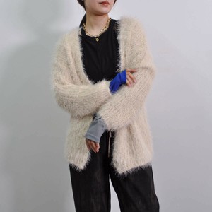 Cardigan Shaggy Ivory Knit Cardigan
