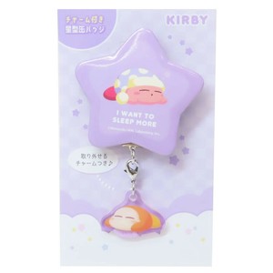 【缶バッジ】星のカービィ チャーム付き星型カンバッジ すやすやパープル