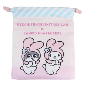 【巾着袋】ねこに転生したおじさんxサンリオ きんちゃくポーチ プンちゃんxマイメロディ