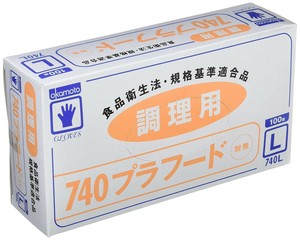 オカモト　手袋　プラフード　粉無　ホワイト　740L　100入　379228