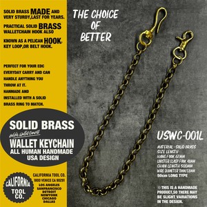 SOLID BRASS WALLET CHAIN　真鍮　ブラス ウォレットチェーン　50cm　ロング　アメカジ　バイカー