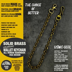 SOLID BRASS WALLET CHAIN　真鍮　ブラス ウォレットチェーン　50cm　ロング　アメカジ　バイカー