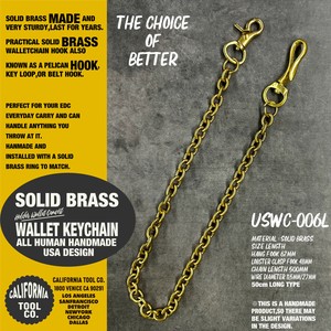 SOLID BRASS WALLET CHAIN　真鍮　ブラス ウォレットチェーン　50cm　ロング　アメカジ　バイカー