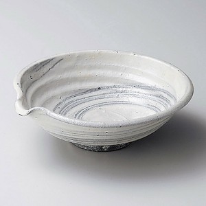 白刷毛目7.0片口平鉢(信楽焼) 日本製 陶器 和食器