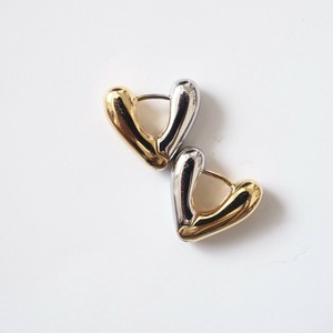 Pierced Earrings Silver Post Bicolor