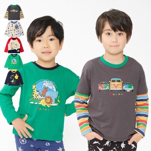 Kids' 3/4 Sleeve T-shirt Design Cars Patterned Animals Dinosaur Long T-shirt 100% Cotton