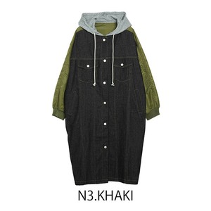 異素材フード付コート