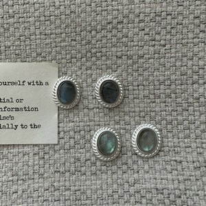 Pierced Earrings Silver Post Natural Stone silver [2024 NEW]