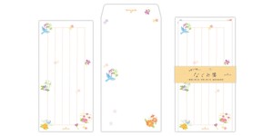 野の花うたう【越前和紙 一筆箋セット／なごみ箋／罫線あり縦書き用】