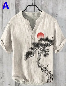 シャツ 半袖 花柄  ゆったり 快適 メンズ ファッション  ABQ115