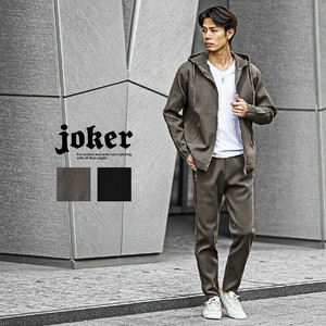 【2024年秋の新作】ミラノリブ フルジップパーカー+ジョガーパンツ 2点セットアップ／joker