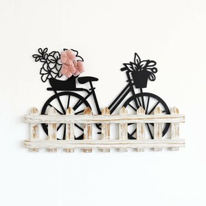 【直送可】ウォールアート　壁飾り　壁掛け　自転車　ガーデニング