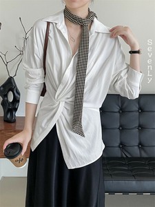 人気商品 腰の結び目調節可能 シャツブラウス「2024新作」