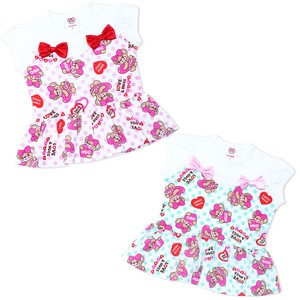Kids' Short Sleeve T-shirt Tunic Pink Peplum Switching 80cm