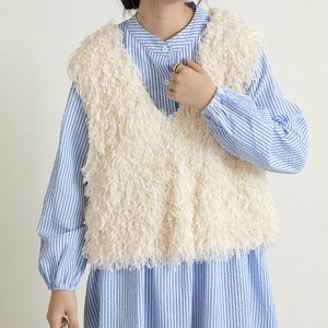 前後2wayVネックシャギーニット モールフェザー