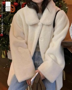 夹克 女士 人造皮草 大衣 高领