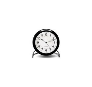 アルネ・ヤコブセンクロック Table clock Station 11cm white/black　AJ43672
