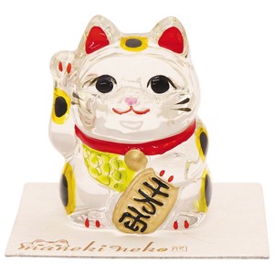 【置物】【ガラス】クリスタル小判招き猫