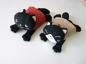 NP*NEWふきふきマスコット　ぬいぐるみ　黒ねこ　ハチワレ　★アウトレット
