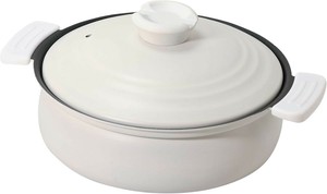 パール金属 軽量ふっ素加工IH対応土鍋 風卓上鍋 20cm ホワイト HC-460