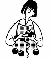 ●受注製造●【MA7stamp】りんごの皮剥きふみこさん