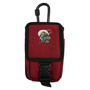 日本製 made in japan 和柄刺繍入りワークポーチ 風神 レッド WKW-01ARD