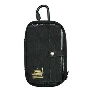 日本製 made in japan 和柄刺繍入りワークポーチ 金閣 ブラック WKW-13DBK