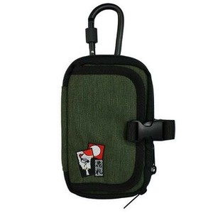日本製 made in japan 和柄刺繍入りワークポーチ 花札 カーキ WKW-14FKH