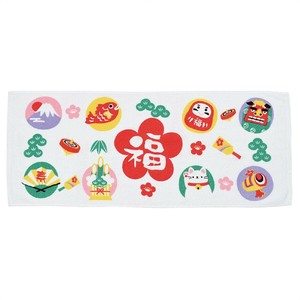 お正月用品　福々縁起フェイスタオル　ノベルティ　プレミアム　粗品