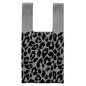 SLW614 PEBBLE KNIT BAG LEO GRAY