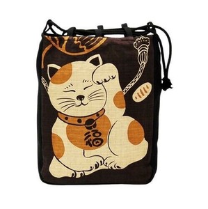 ヤマコー 厄除け粋柄 信玄袋　88575・招き猫