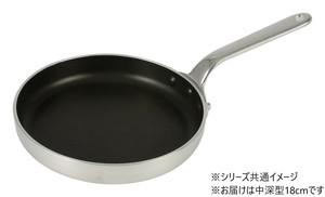 中尾アルミ N-163 ハムエッグパン 中深型(フッソ樹脂) 18cm 5107826