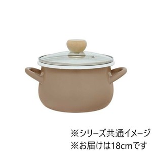 th ストクック　IH対応ホーロークッキングポット18cm(ブラウン) RB-3243