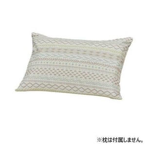 西川 まくらがズレにくくなる加工を施した幾何学柄のピローケース　ベージュ PJ04109028300