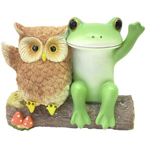 コポー フクロウとごあいさつ アニマル  蛙 かえる 置物 マスコット copeau