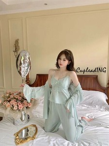 【2024新作】早い者勝ち パジャマ セクシー おしゃれな サスペンダー 長袖 寝間着 スラックス 3点セット