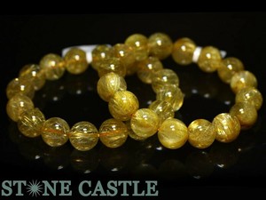 ☆高品質☆【ブレスレット】ゴールデンルチルクォーツ (4A) (約13.5〜14mm) 【天然石 パワーストーン】