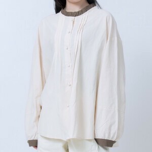 Button Shirt/Blouse Shirtwaist Front Stand-up Collar
