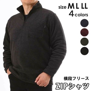 テラディッソ 横段フリース ジップポロシャツ 2024秋冬 定番商品 タウン カットソー