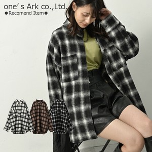 ●人気定番シルエット●起毛チェックロングシャツ